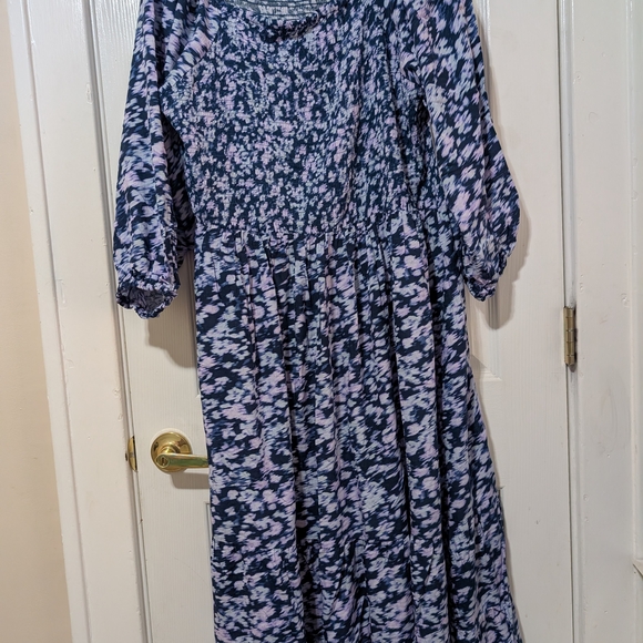 Terra & Sky Blue and Purple Smocked Dress - Picture 4 of 9